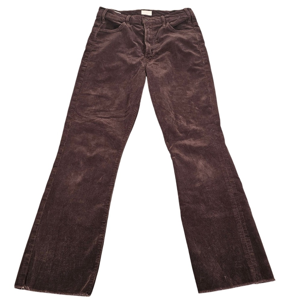 Mother The Hustler Ankle Fray Corduroy Pants Mole Brown 1117-618 Size 30